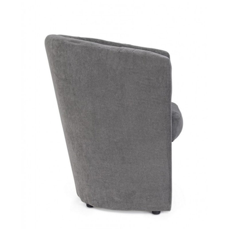 Sillón de madera y tela Antracita BELICE 64,5x63x h76 cm