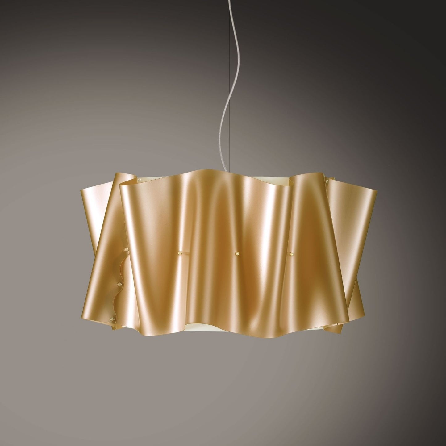 Suspensión New Gold de 3 luces en metal cromado cm. 60x32h