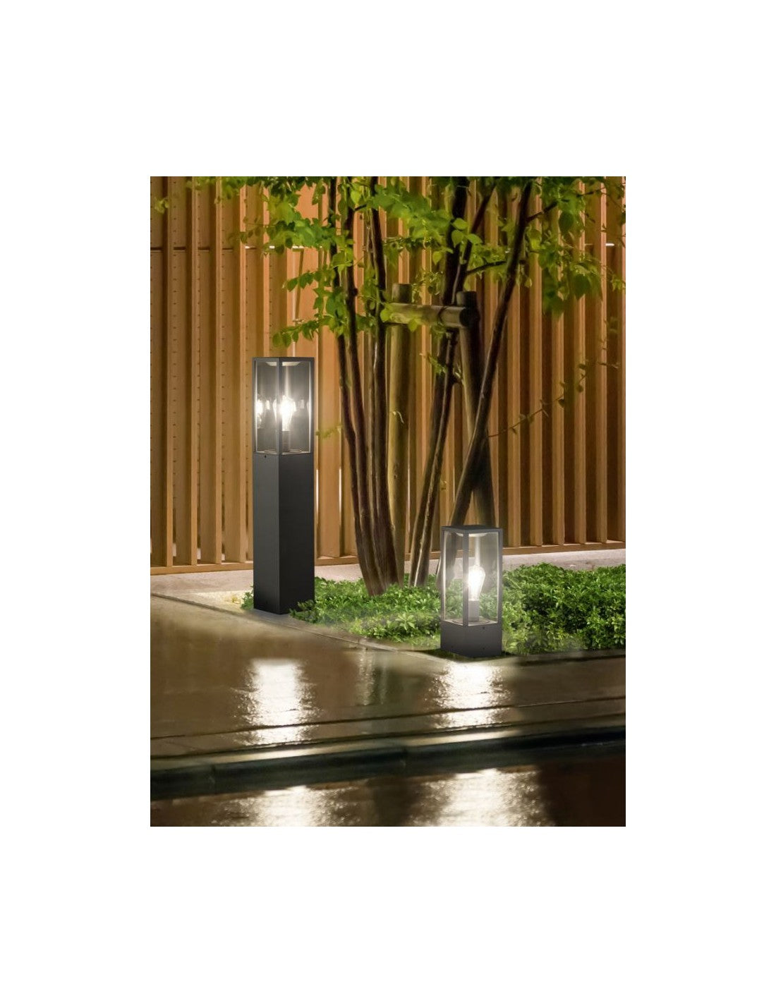 Bolardo alto de exterior Garonne Antracita Alt. 80 cm Trio Lighting