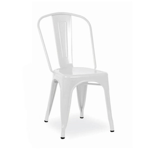 Silla Bengala de metal blanco mate