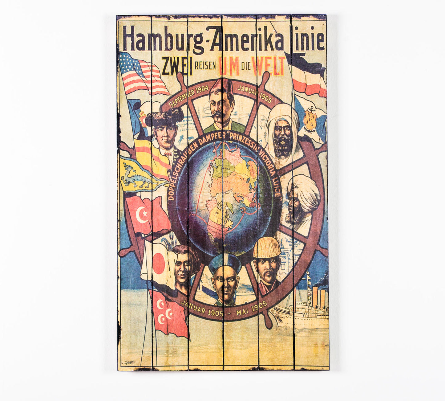 Impresión sobre madera con lienzo multicolor 60x100 cm