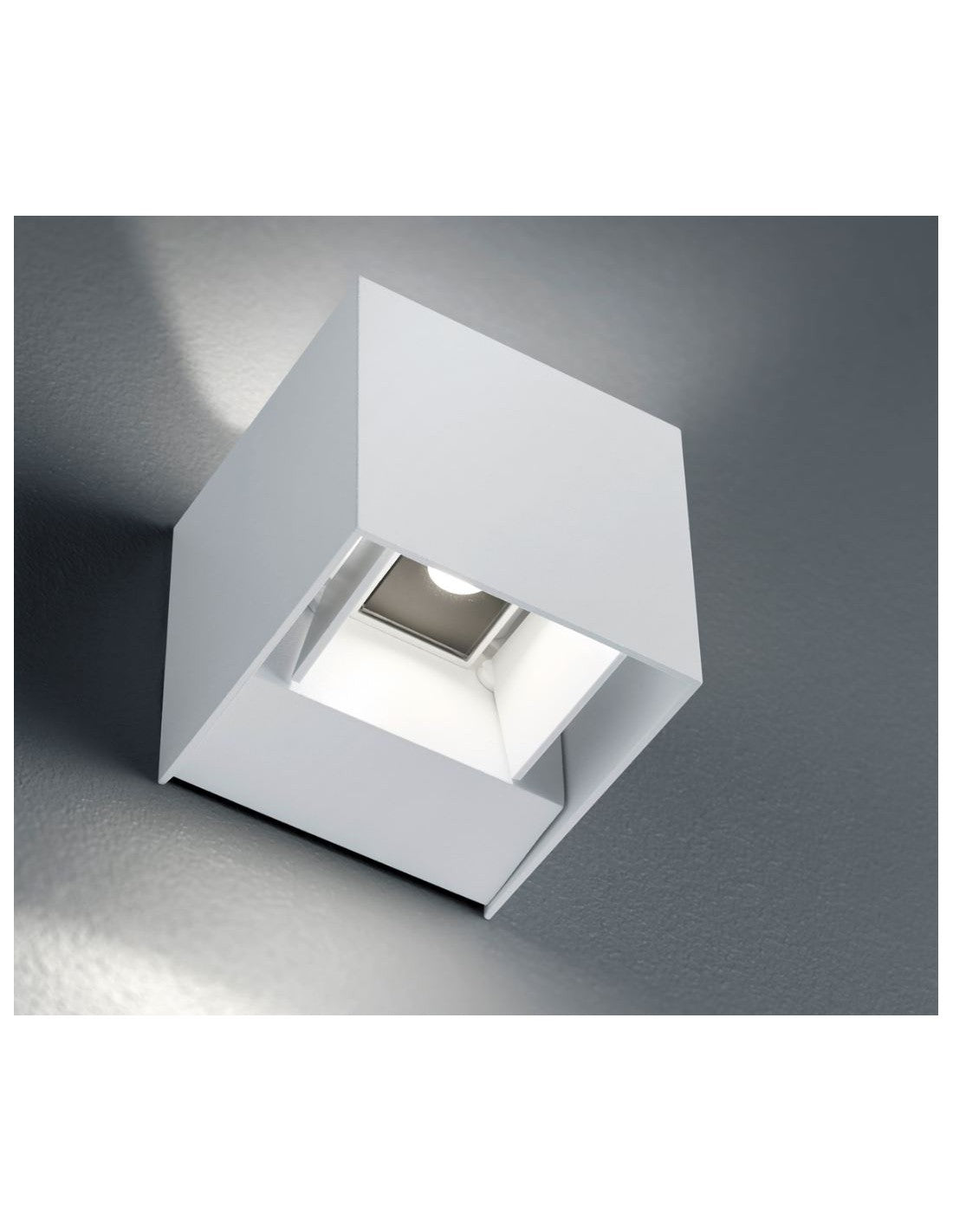 Aplique Cubo Doble Emisión LED Adaja Blanco IP54 Trio Lighting