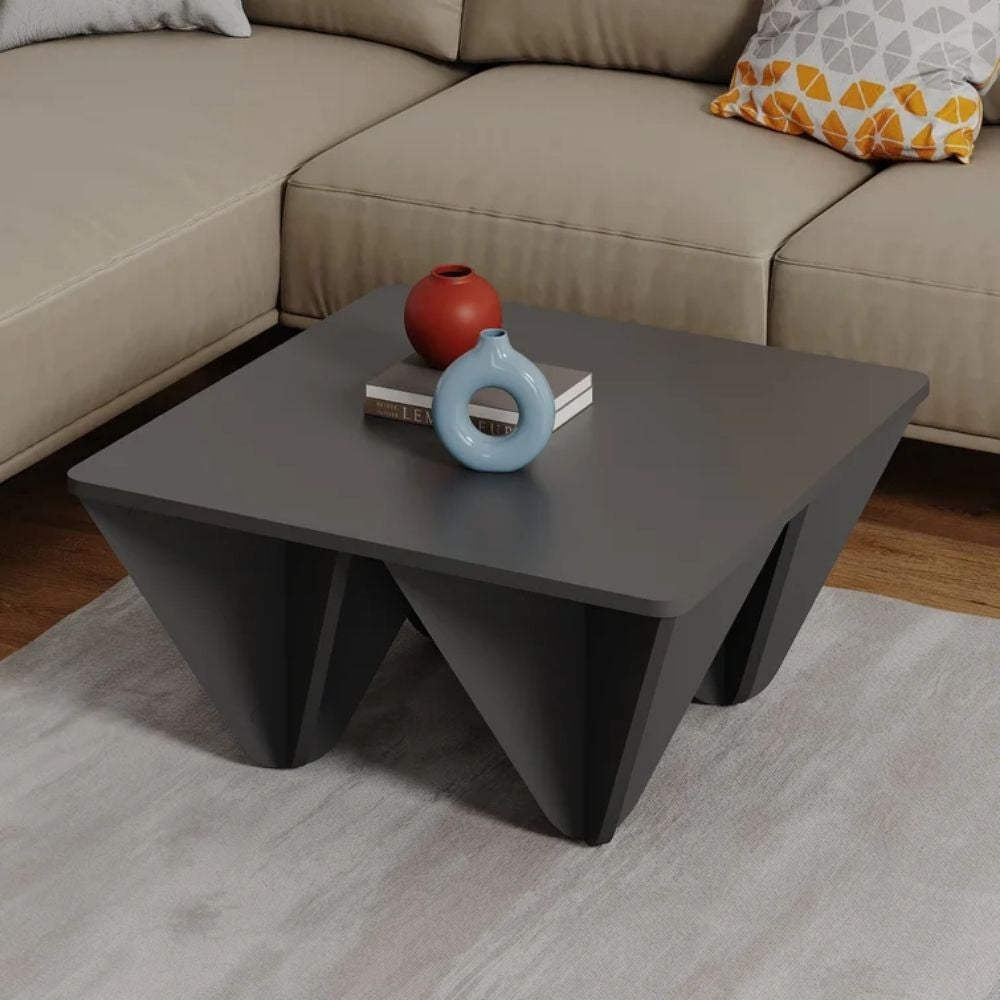 Mesa de diseño Diamond cuadrada para salón antracita