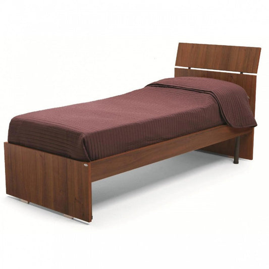 Cama individual de madera para dormitorio Color nogal antiguo 200x85xH 98 cm