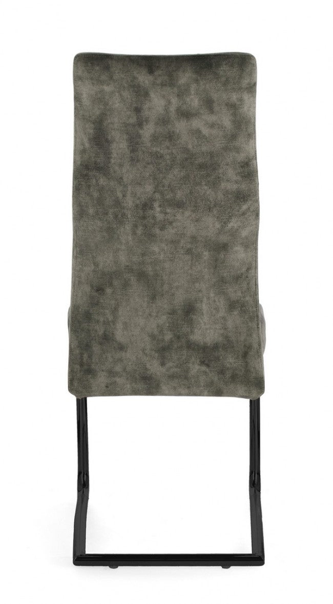 4x Sillas Thelma de terciopelo verde