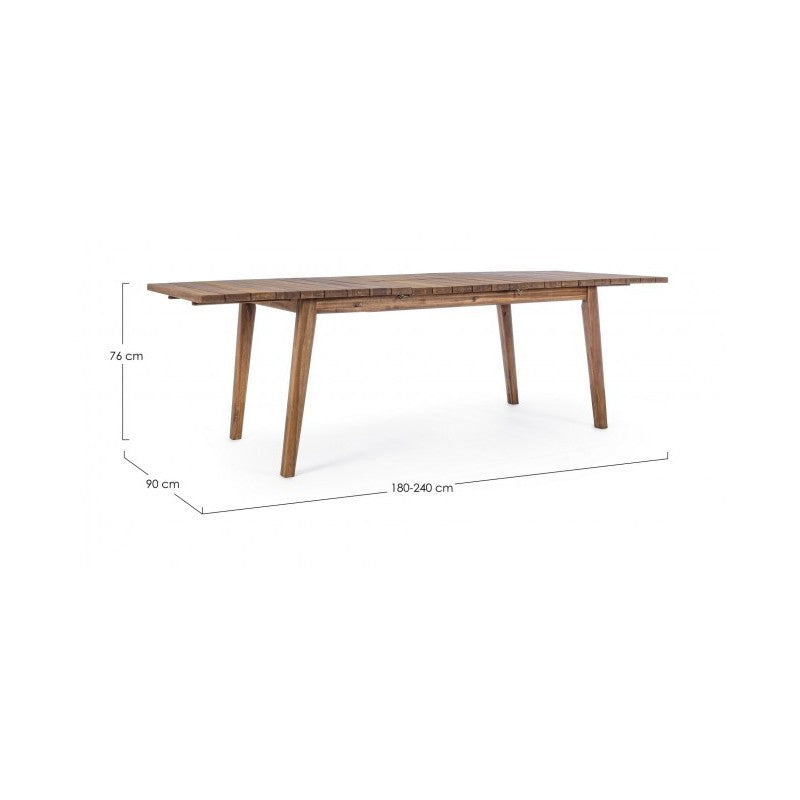 Mesa extensible de madera para exterior VARSAVIA 180-240x90x h76 cm