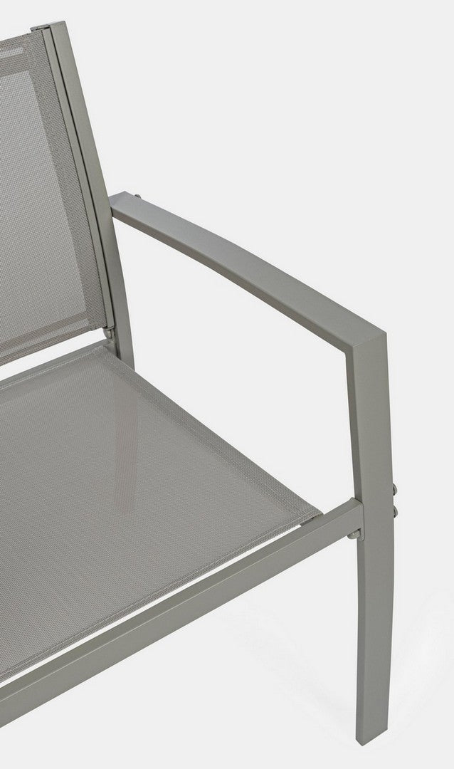 Conjunto de jardín de 3 salones de metal gris tórtola Auri
