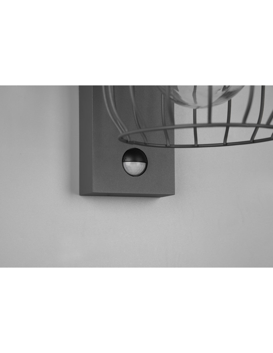 Linterna de pared de malla metálica antracita Tuela con iluminación en trío con sensor IP44