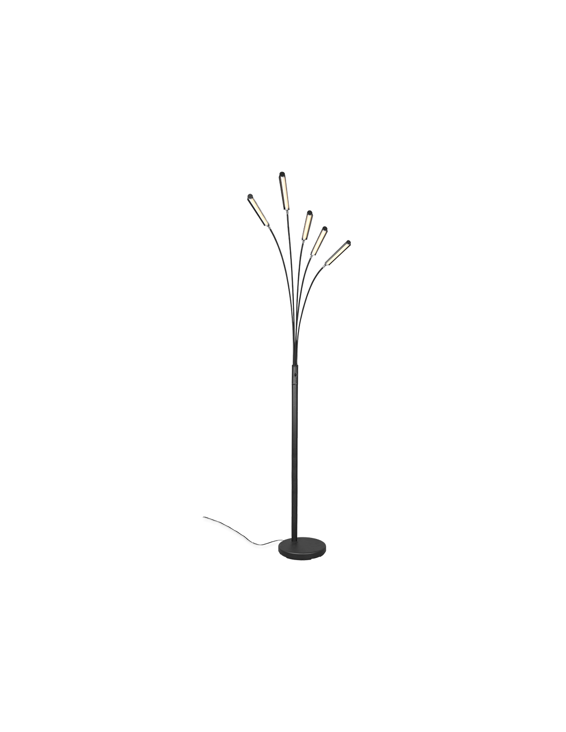 Lámpara de pie Reed 5 arcos LED negro mate H195 cm Trio Lighting