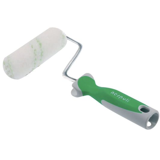 Rodillo compacto con mango corto para nísperos de 11 cm, color verde.