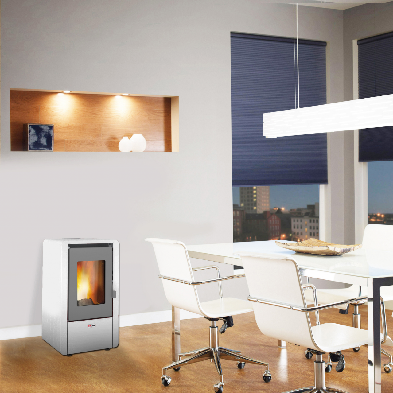 Estufa de Pellets KW 5,8 KING 60 BLANCO