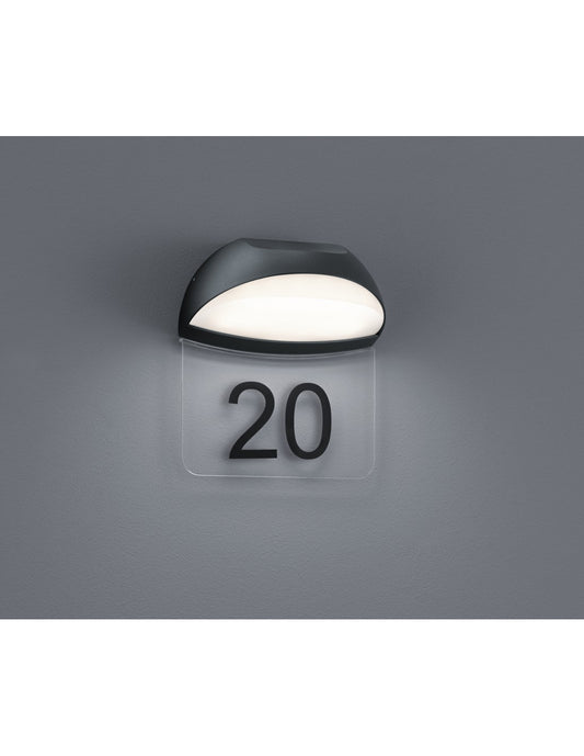 Muga Aplique Exterior IP54 Copa Antracita Números de Casa Trio Lighting
