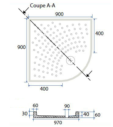 Plato de Ducha Esquinero H6 en Cerámica Dianhidro