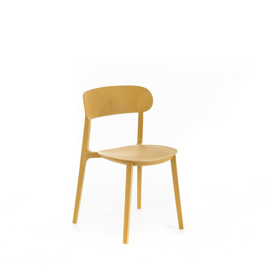 2x Silla polipropileno mostaza 48x52x77,5h cm