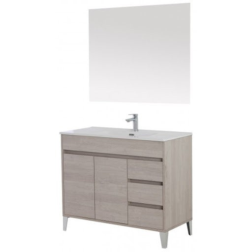 Composición de baño Mondo Line color Roble Claro dos puertas tres cajones 102x47x h85 cm
