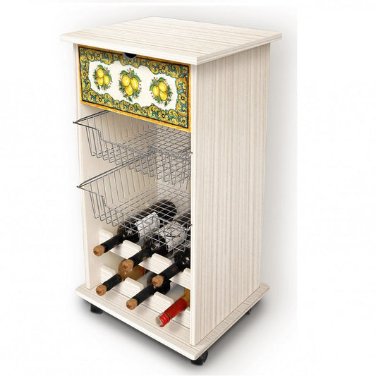 Carrito de frutas de cocina limón 40x45x85h cm