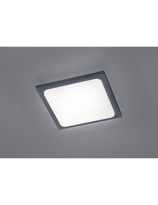 Plafón de exterior cuadrado Beam LED IP54 Antracita 25x25 cm Trio Lighting
