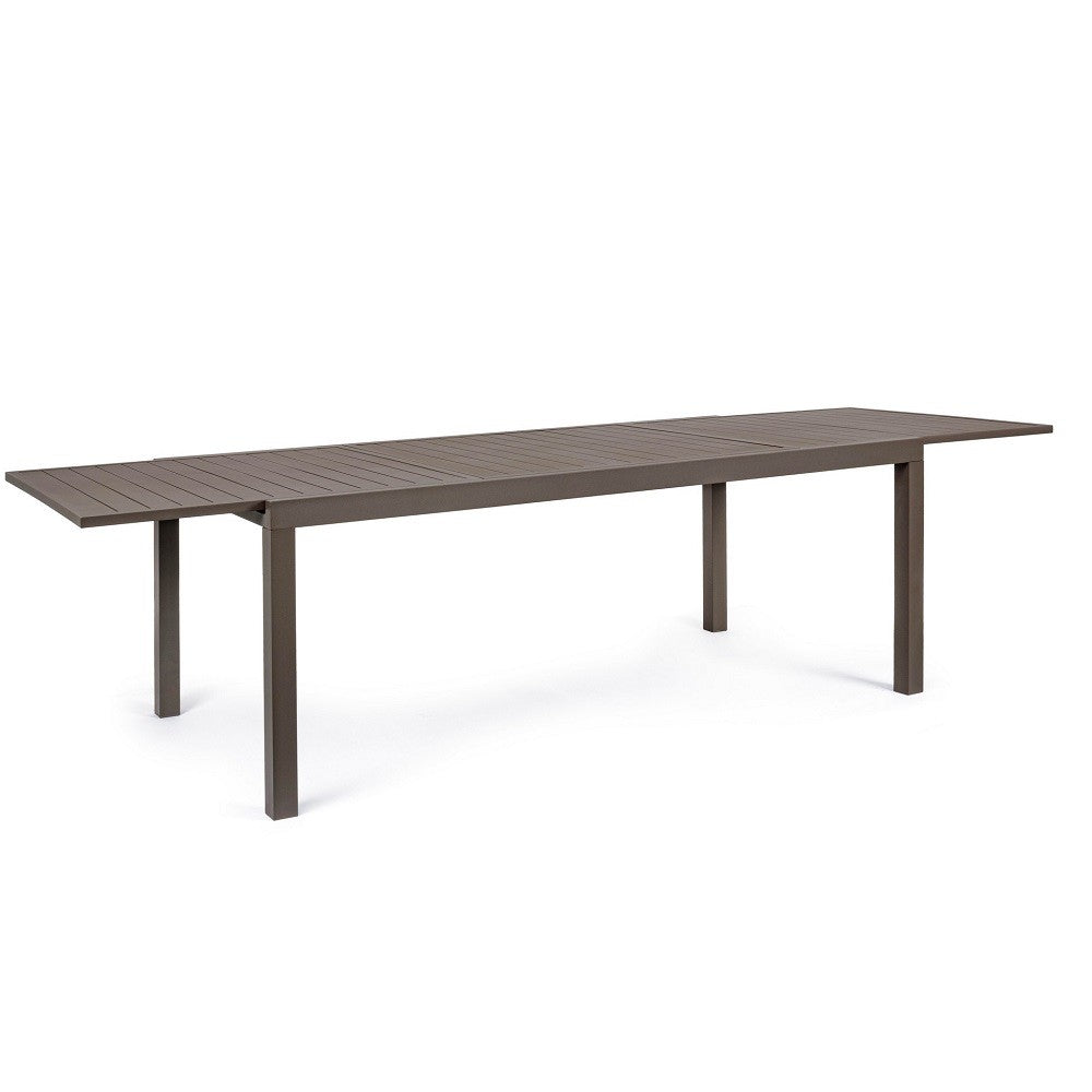 Mesa mueble jardín extensible aluminio Hide marrón 200-300 x 100 cm