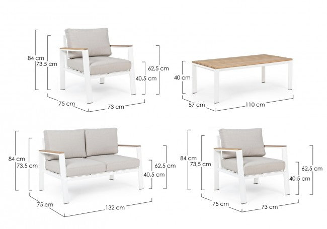 Conjunto de salón de jardín Belmar blanco