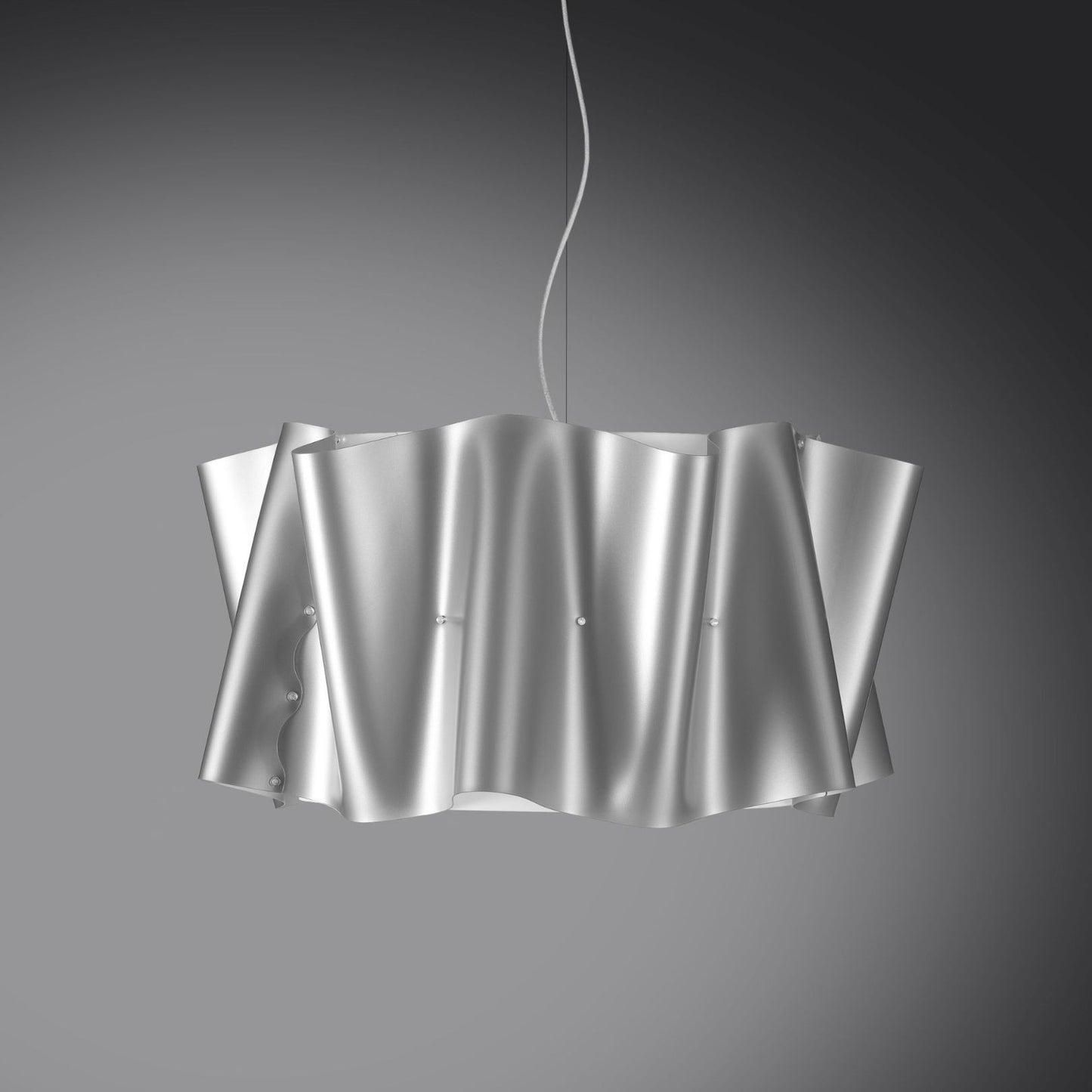 Suspensión plateada en metal cromado cm. 60x32h