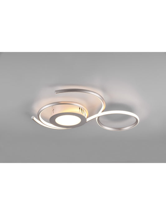 Lámpara de techo LED con atenuador moderno para sala de estar Jive Nichel Trio Lighting