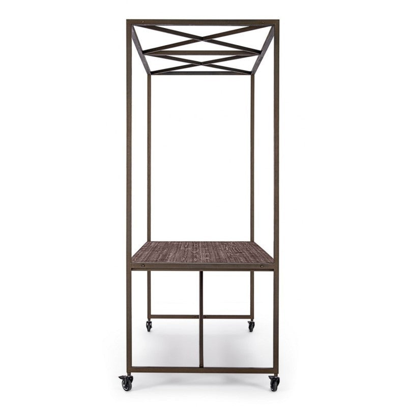 Mesa expositora industrial con techo 180x220h cm