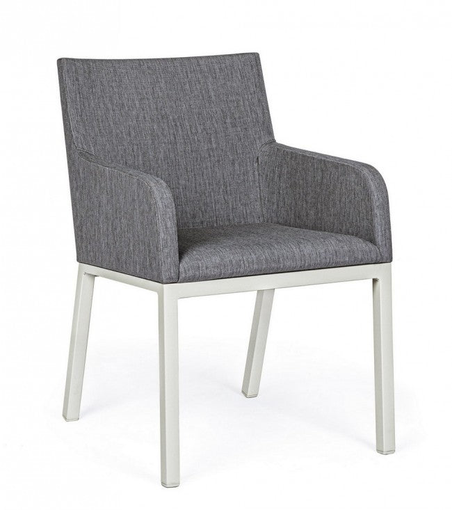 Silla de aluminio con recubrimiento en polvo gris 55x62x82h cm