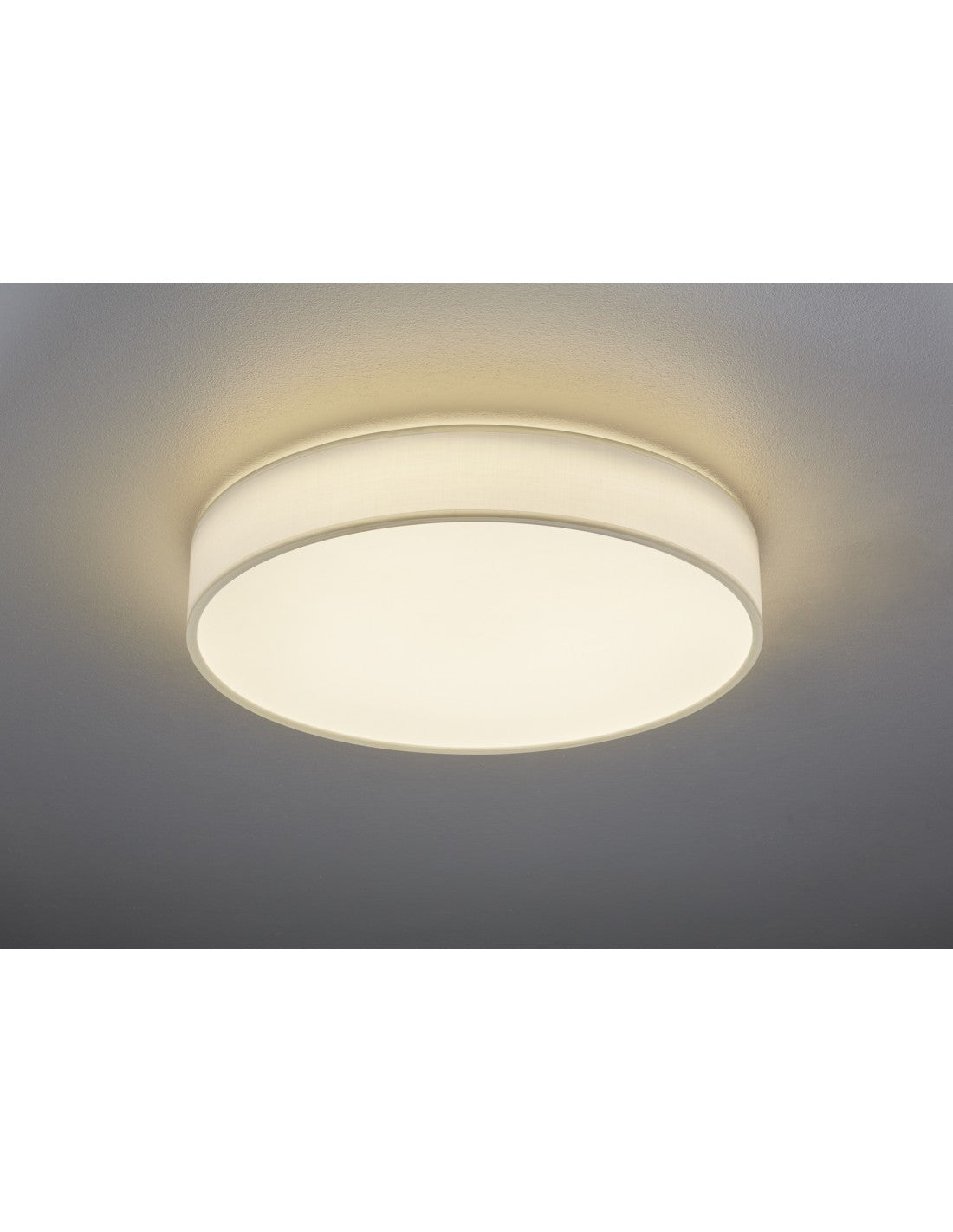Lámpara de Techo Led Regulable Cambio de Color Lugano Tela Blanca Ø60 cm Trio Lighting