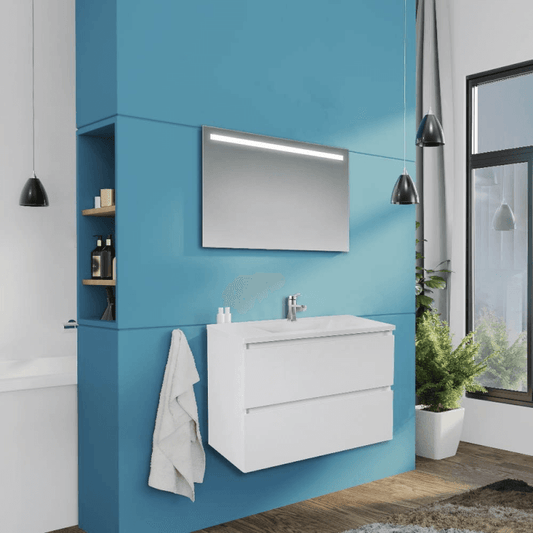 Mueble de baño suspendido Carezza blanco brillo 80x46x54 H