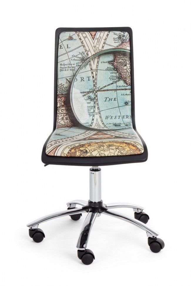 Silla de oficina Young Gulliver de acero ecopiel