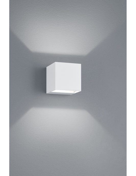 Aplique Cubo Doble Emisión LED Adaja Blanco IP54 Trio Lighting