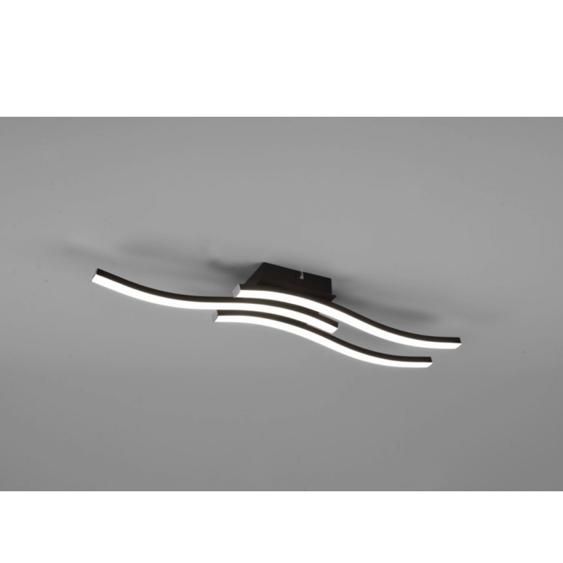 Lámpara de Techo Moderna 3 Varillas LED Onduladas 4000K Ruta Negro Trio Lighting