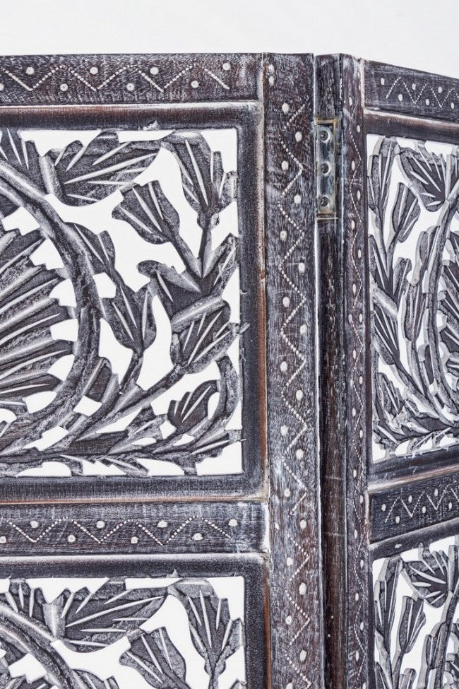Biombo gris antiguo de 3 puertas estilo Darika fusion
