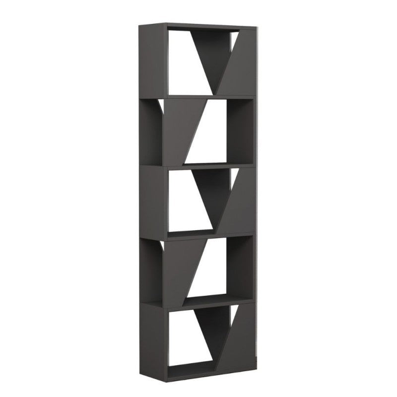 Librería antracita con 5 estantes Estructura 54x24xh.168 cm 
