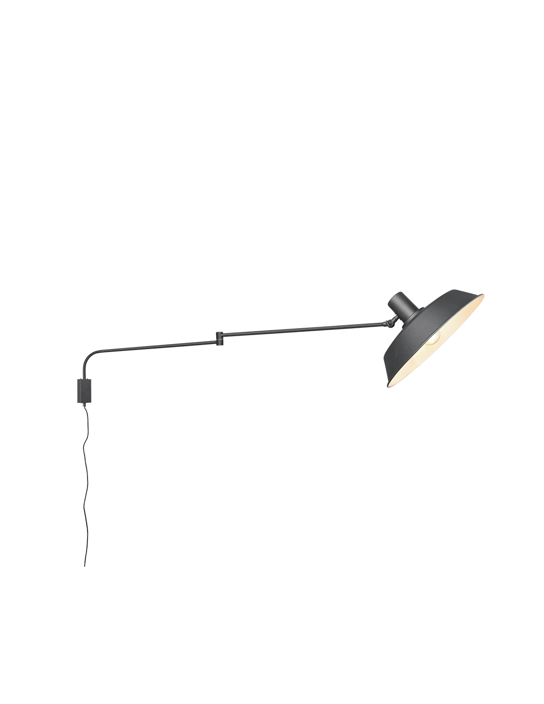 Aplique 1xE27 Bolder Negro Regulable L35 cm Trio Lighting