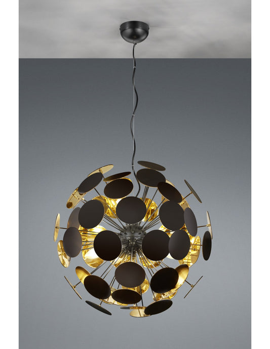 Discalgo Suspensión 6xE14 Negro Y Redondos Decorativos Ø54 cm Trio Lighting