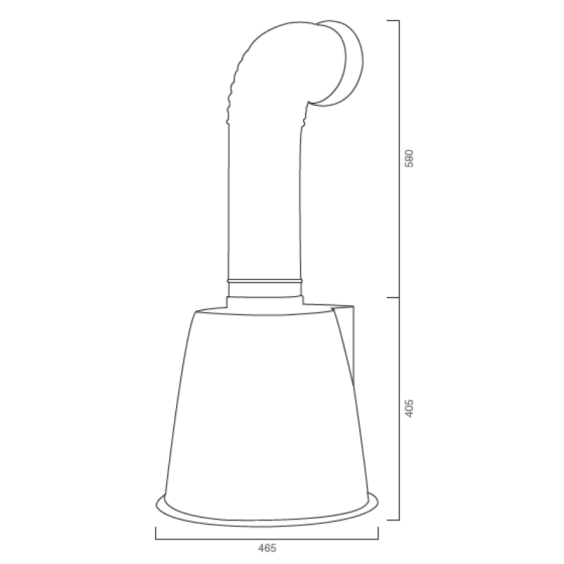 Campana extractora URBAN LUX PARETE en acero inoxidable bruñido Ø49 cm