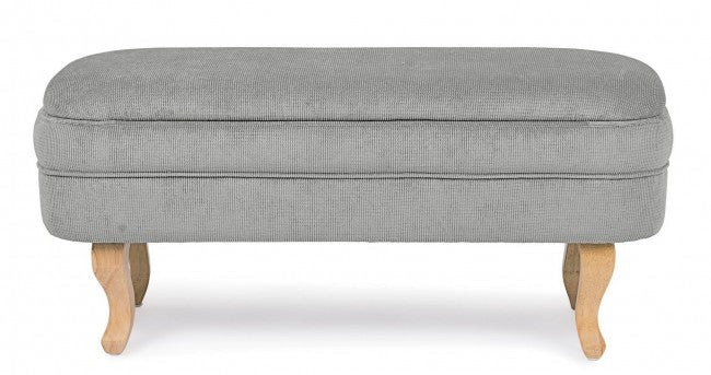 Banco de almacenaje vintage de chenilla en terciopelo gris claro 102x41x49h cm