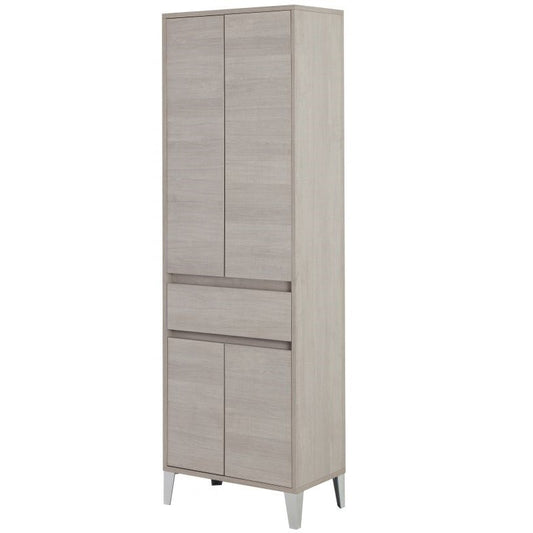 Armario toallero de cuatro puertas roble claro 60x35x h183 cm