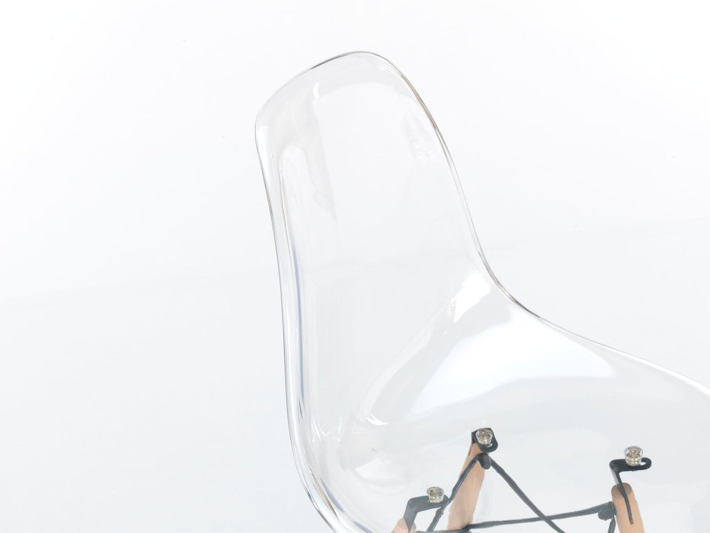 4x Silla de policarbonato y asiento de PVC blanco 47x46x82h cm