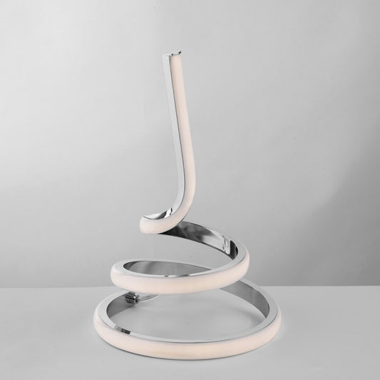 Lámpara de mesa de metal cromado pulido y aluminio con LED integrado 18x h28 cm