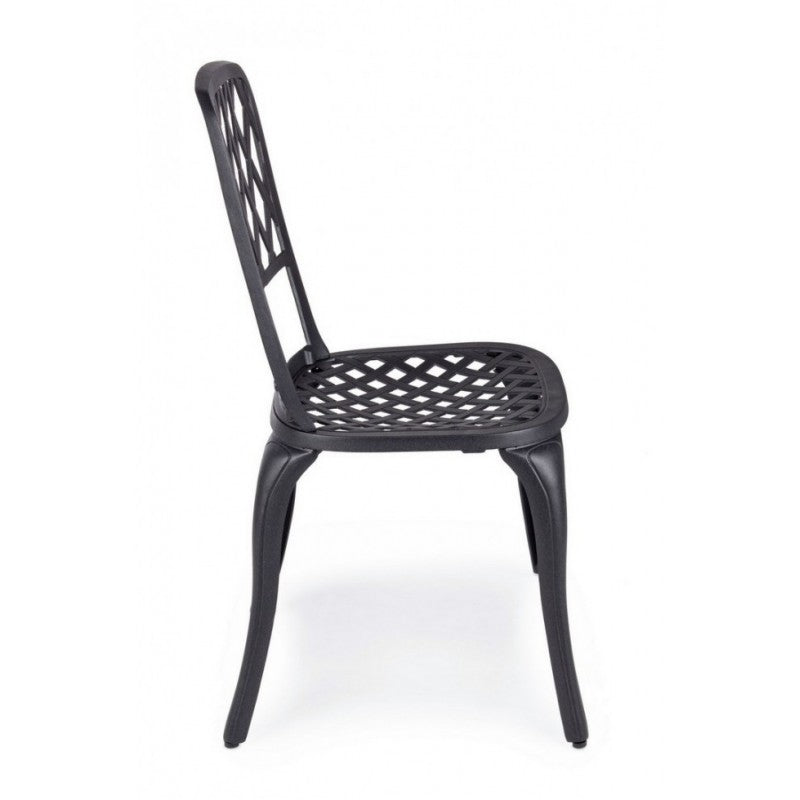 Silla exterior aluminio antracita 44 x 46 x 89h cm