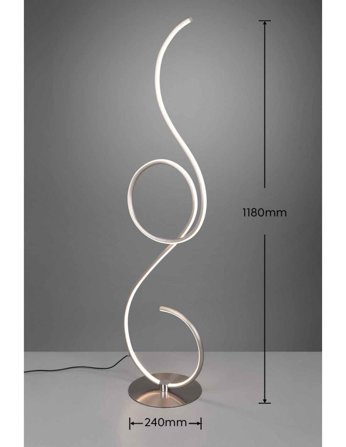 Lámpara De Pie Moderna Led Atenuador Para Sala De Estar Jive Nichel Trio Lighting