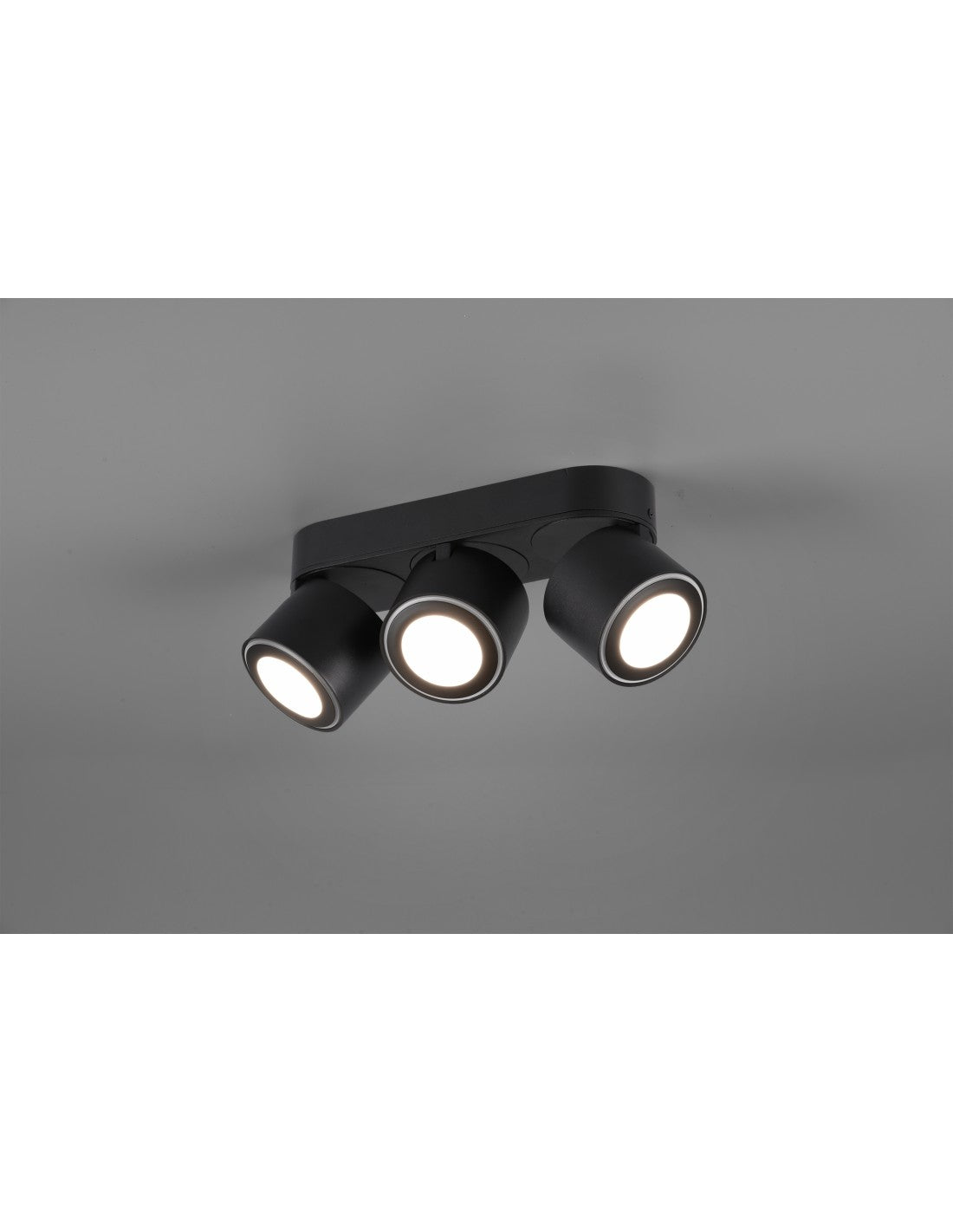 Lámpara de techo 3 focos LED de doble emisión L27 cm Taurus Black Trio Lighting