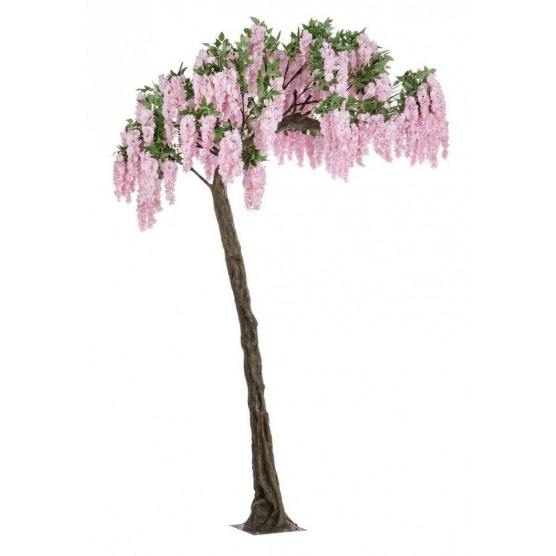 Árbol de glicina rosa artificial h320 cm