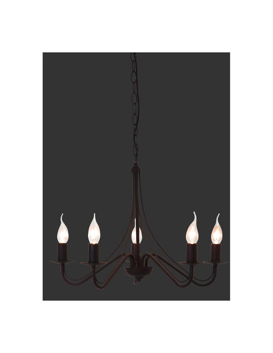 Lámpara de araña rústica Country Rust 5xE14 Ø55 cm Trio Lighting
