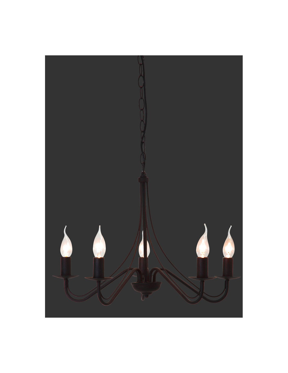 Lámpara de araña rústica Country Rust 5xE14 Ø55 cm Trio Lighting