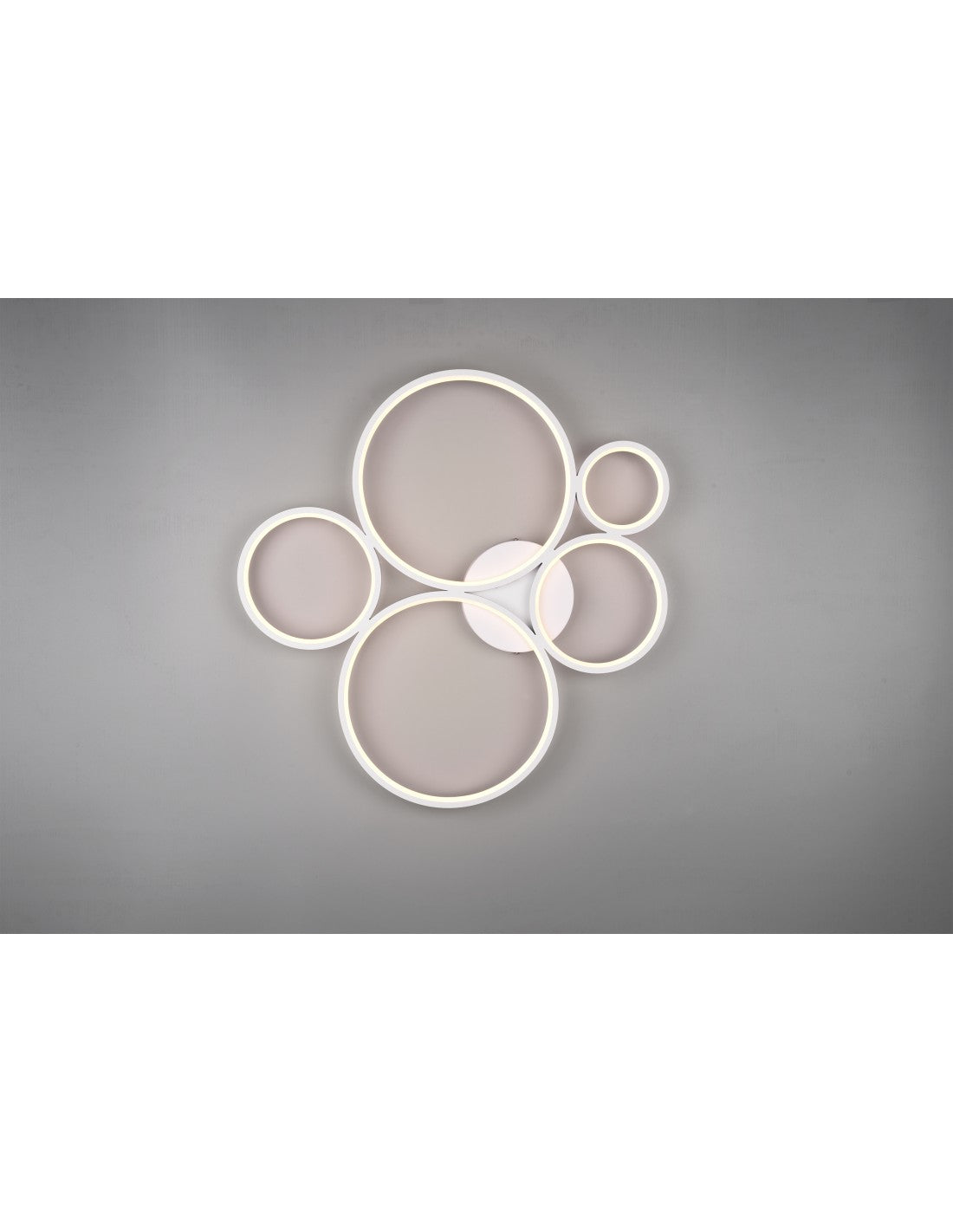 Lámpara de techo Rondo 5 círculos LED regulables blanco L 59 cm Trio Lighting