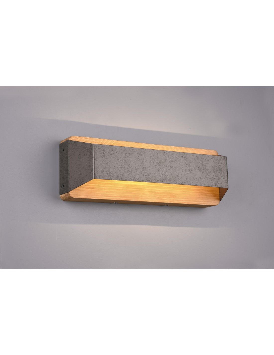 Aplique Rectangular Doble Emisión LED Arino Madera Níquel Trio Lighting