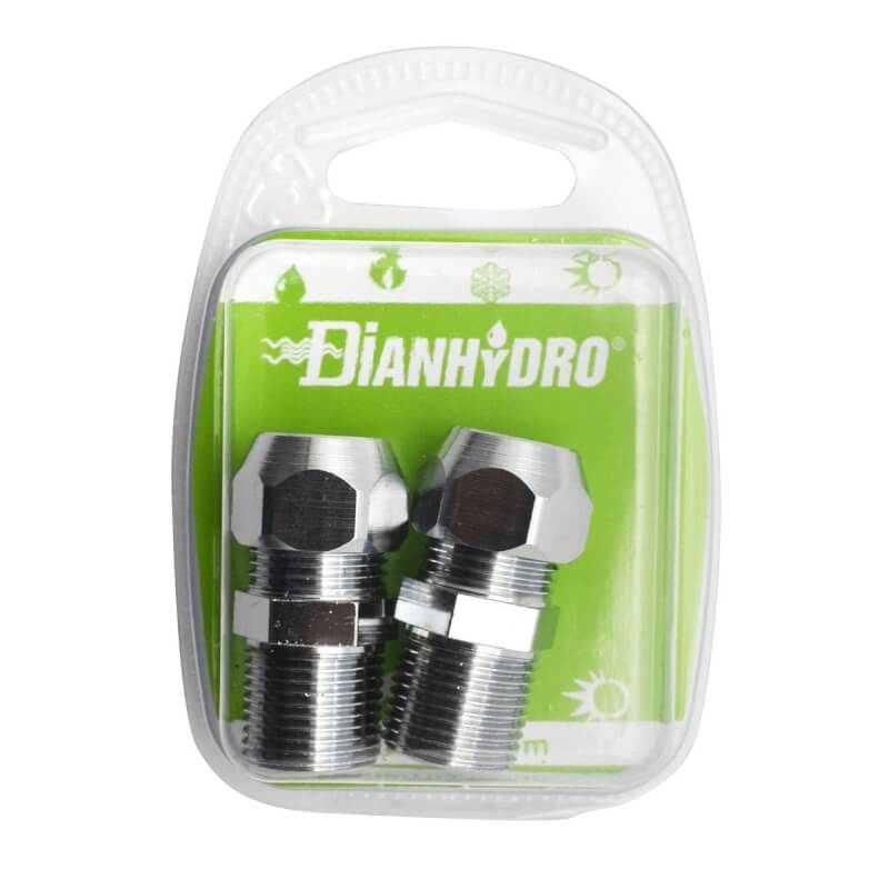 2 pezones biconos cromados para varillas blister